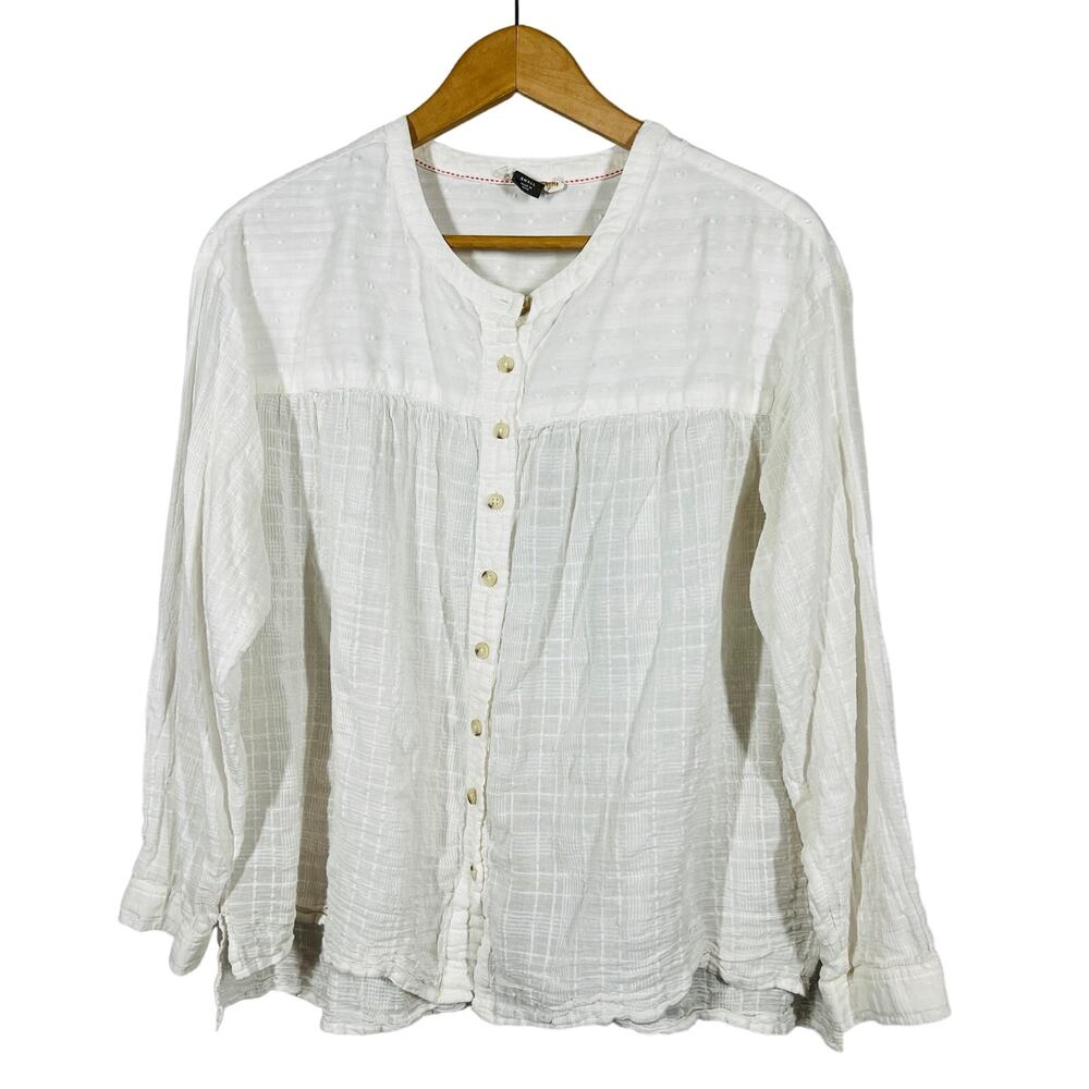 Pilcro x Anthropologie Peasant Top 3/4 Sleeve White Casual - S
